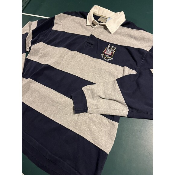 RARE Oxford University UK Heavyweight Striped Rugby Shirt 2XL Officially Branded - Picture 2 of 7